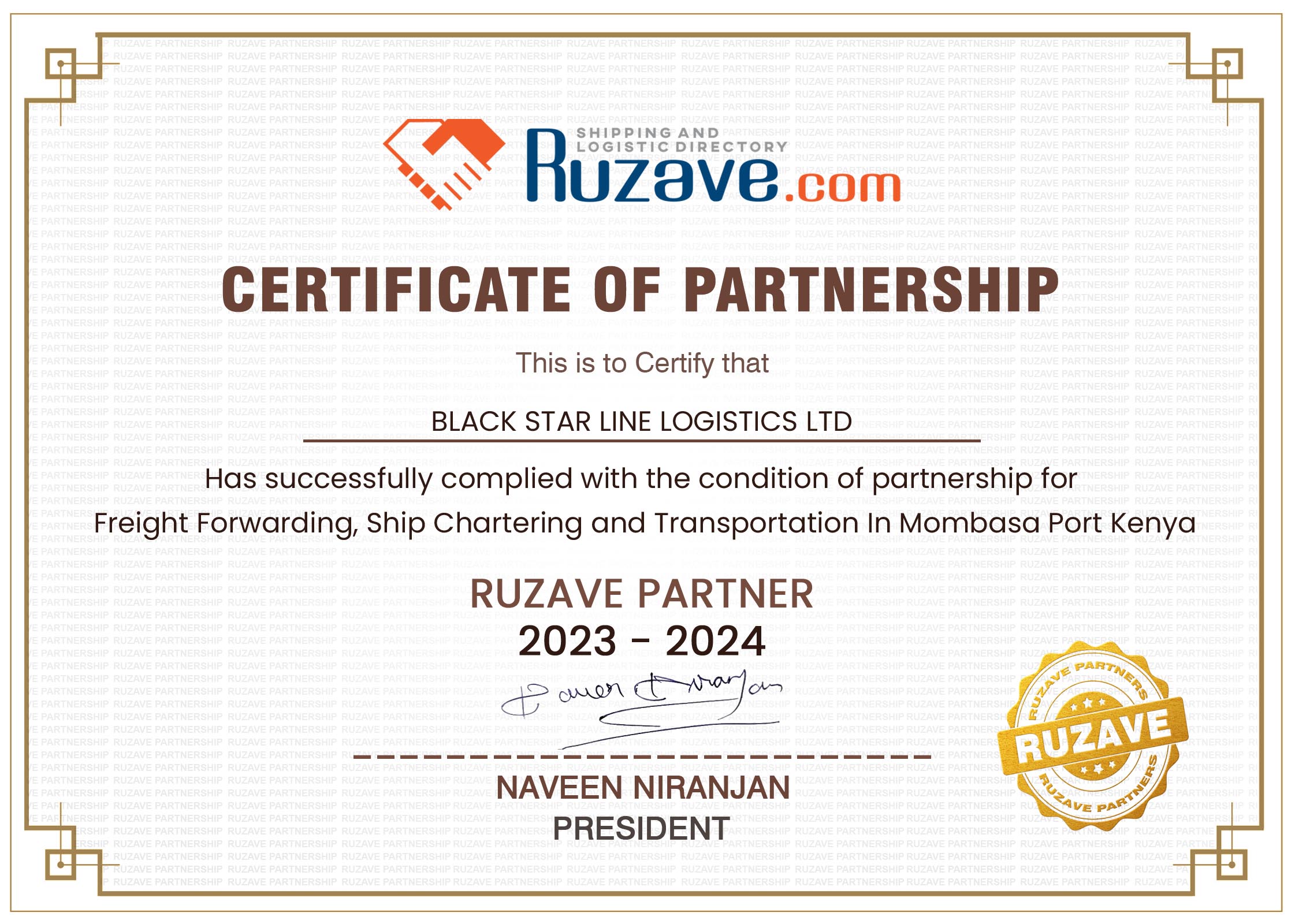 RUZAVE Certification